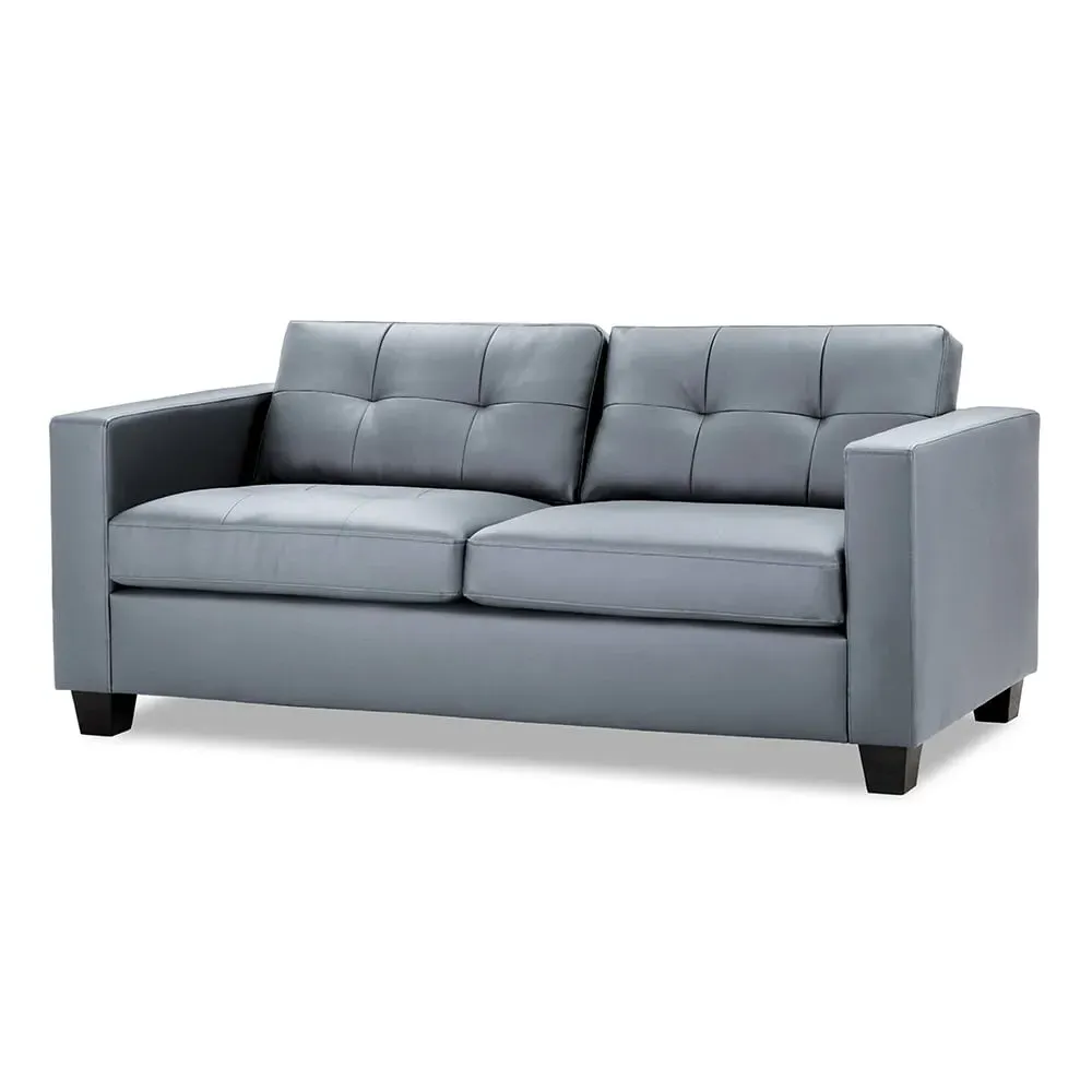 Jerome 3-Seater Sofa - Grey, Faux Leather