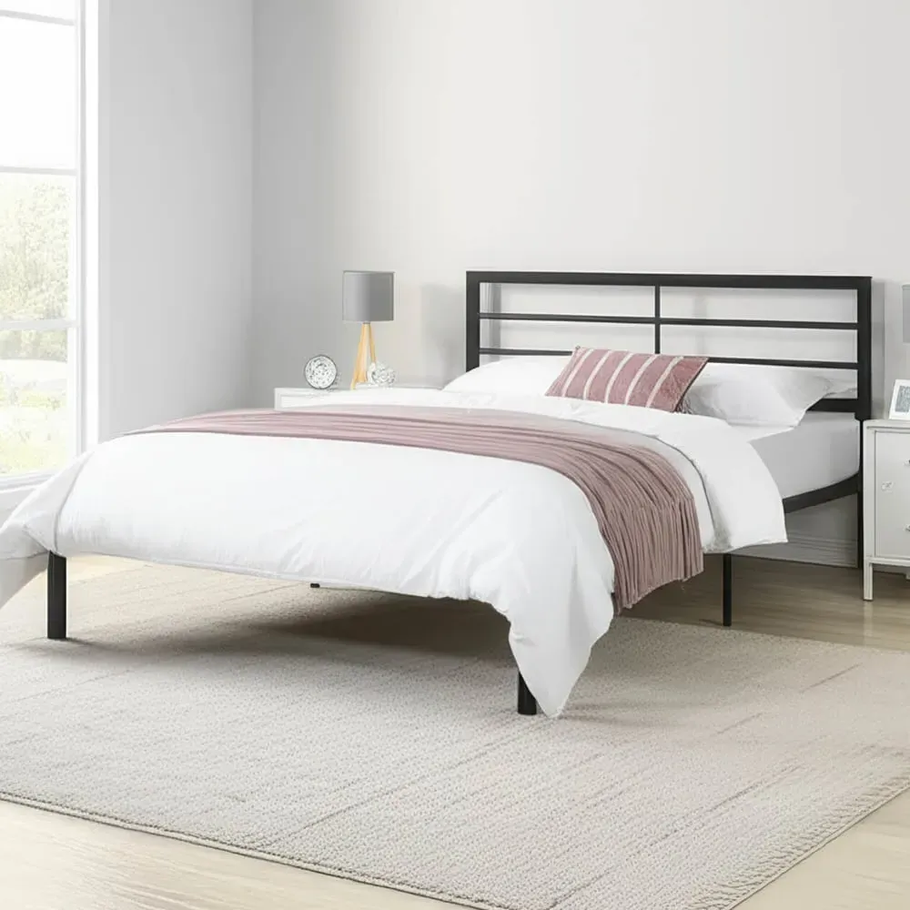 Jerome Double Bed Frame - Black, Metal