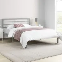 Jerome Double Bed Frame - Silver, Metal alternate view
