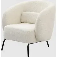 Jerome Fabric Armchair with Black Metal Legs - Cologne Ivory