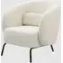 Jerome Fabric Armchair with Black Metal Legs - Cologne Ivory