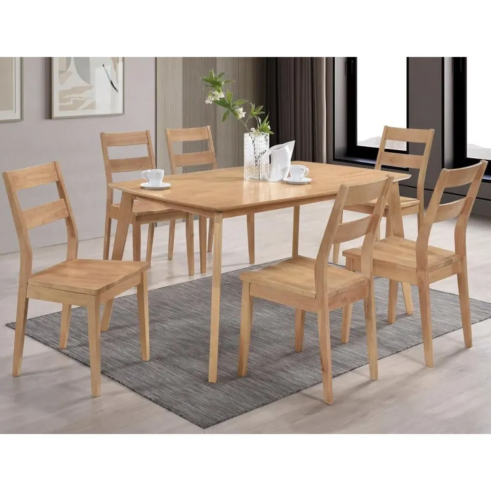 Jerome Large Dining Table with 6 Chairs - Oak