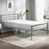 Jerome Single Bed Frame - Silver, Metal