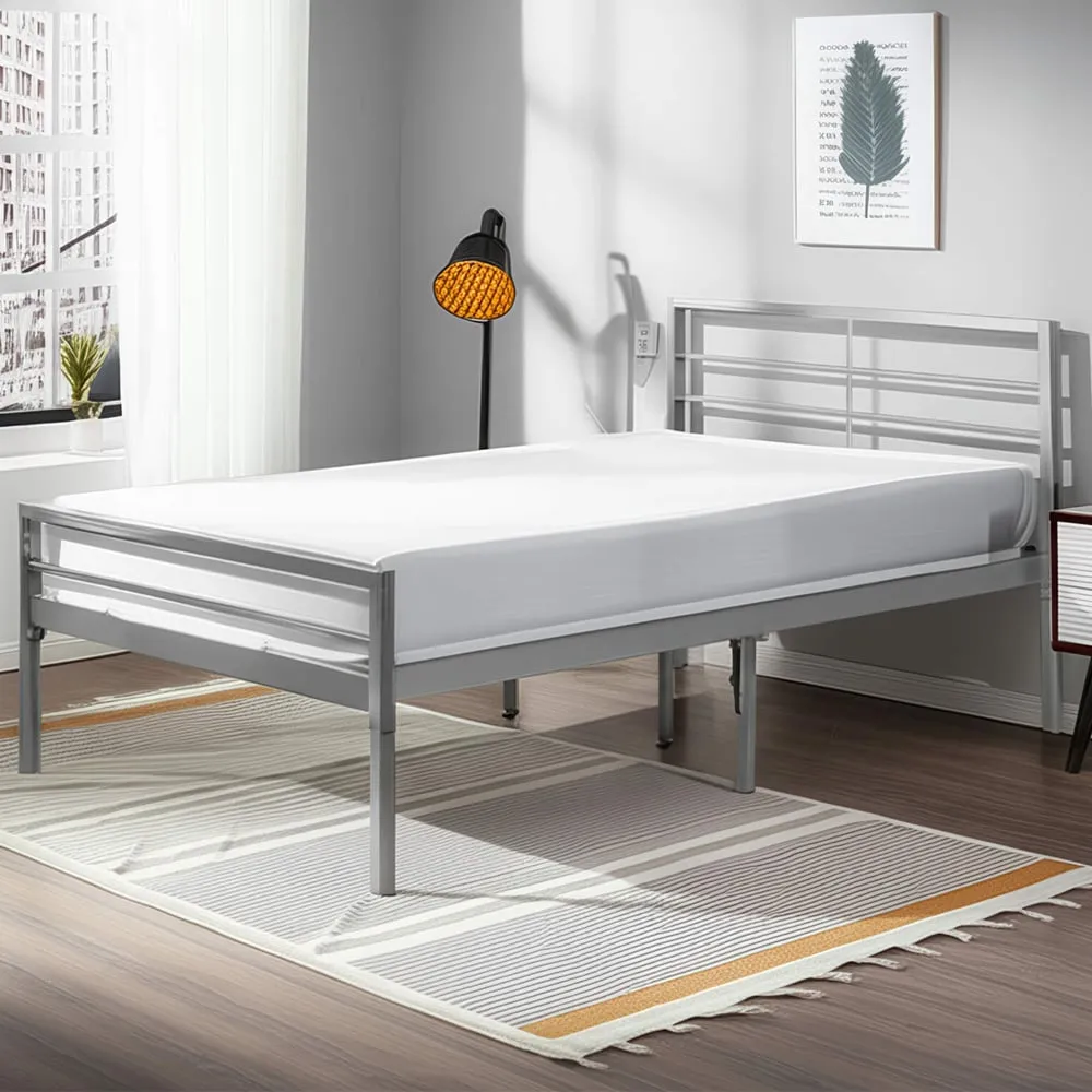Jerome Single Bed Frame - Silver, Metal image