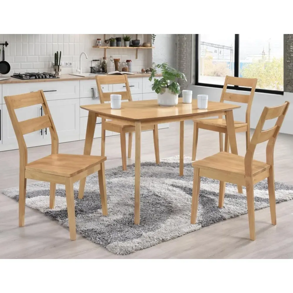Jerome Small Dining Table with 4 Chairs - Oak