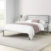 Jerome Small Double Bed Frame - Silver, Metal