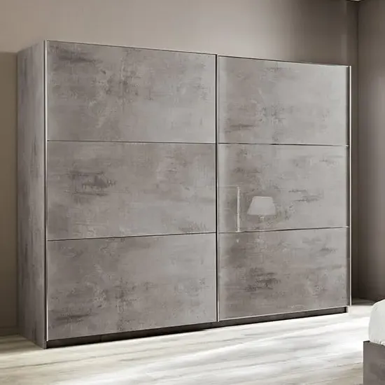 Jessica Large Wardrobe - Grey Marble, MDF