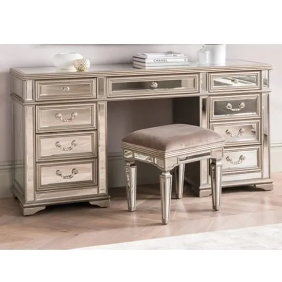 Jessika Mirrored Dressing Table - Taupe, Eucalyptus