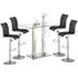 Jet Bar Table with 4 Ritz Black White Stools - Clear, Glass