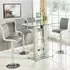 Jet Bar Table with 4 Ritz Grey White Stools - Clear, Glass