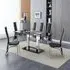 Jet Large Dining Table with 6 Chicago Chairs - Black Glass