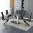 Jet Large Dining Table with 6 Demi Z Chairs - Black, Glass