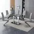 Jet Large Dining Table with 6 Demi Z Chairs - Grey, Glass