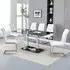 Jet Large Dining Table with 6 Paris Chairs - Black Glass, White