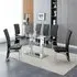 Jet Large Dining Table with 6 Ravenna Chairs - Clear, Glass