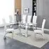 Jet Large Dining Table with 6 Ravenna Chairs - White, Glass