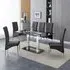 Jet Large Dining Table with 6 Vesta Chairs - Black Glass