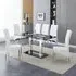 Jet Large Dining Table with 6 Vesta Chairs - Black Glass