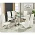 Jet Large Dining Table with 6 Vesta Chairs - White, Glass