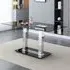 Jet Large Dining Table with Chrome Supports - Black Glass