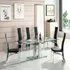 Jet Large Glass Dining Table with 6 Chicago Chairs - Black