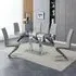 Jet Large Glass Dining Table with 6 Demi Z Chairs - Grey