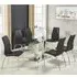 Jet Large Glass Dining Table with 6 Opal Chairs - Black
