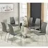 Jet Large Glass Dining Table with 6 Opal Chairs - Grey