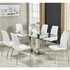 Jet Large Glass Dining Table with 6 Opal Chairs - White