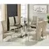 Jet Large Glass Dining Table with 6 Vesta Chairs - Taupe