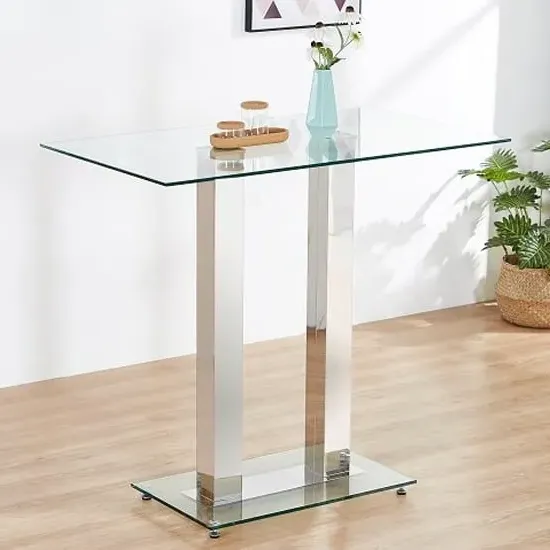 Jet Rectangular Bar Table - Clear, Glass