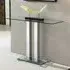 Jet Rectangular Console Table with Chrome Supports - Clear, Glass