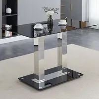 Jet Small Dining Table - Black Glass
