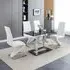 Jet Small Dining Table with 4 Demi Z Chairs - White, Glass