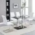 Jet Small Dining Table with 4 Paris Chairs - Black Glass
