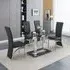 Jet Small Dining Table with 4 Ravenna Chairs - Black Glass