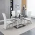 Jet Small Dining Table with 4 Ravenna Chairs - Black Glass