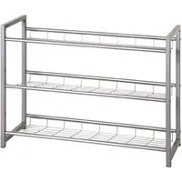 Jette 3 Tier Shoe Rack - Silver, Metal alternate view