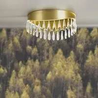 Jewel LED Crystal Flush Ceiling Light - Gold