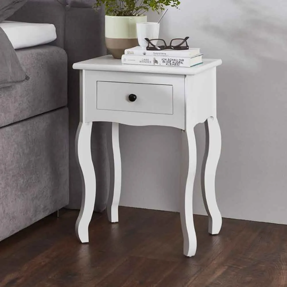 Jewett End Table with 1 Drawer - White, MDF product