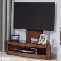 JF209 Curved Cantilever TV Stand - Walnut Veneer