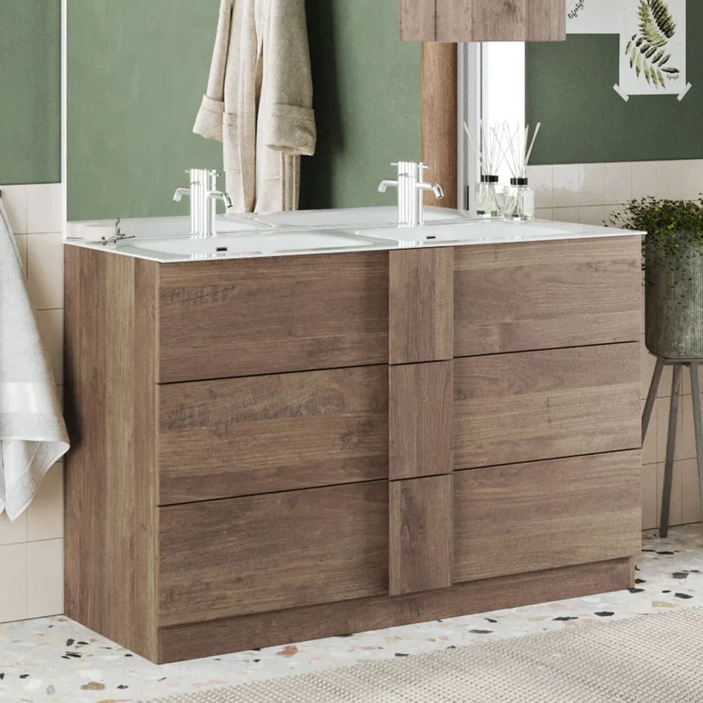 Jining 120cm Floor Standing Vanity Unit - Mercure, Wood