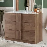 Jining 80cm Floor Standing Vanity Unit - Mercure, Wood