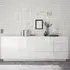 Jining High Gloss Sideboard with 2 Doors 3 Drawers - White