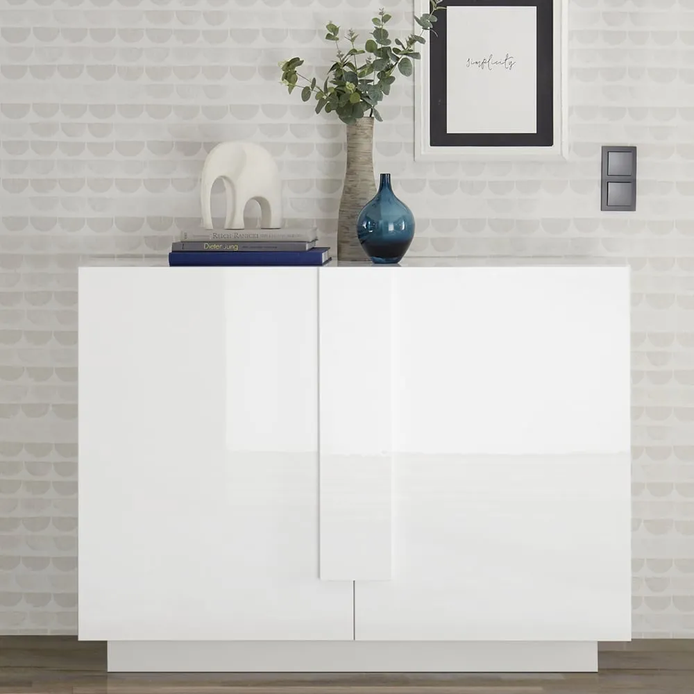 Jining High Gloss Sideboard with 2 Doors - White image