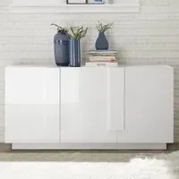 Jining High Gloss Sideboard with 3 Doors - White
