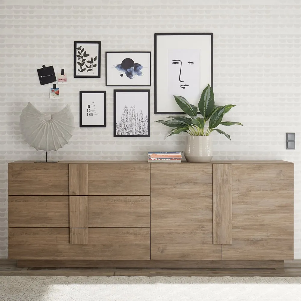 Jining Sideboard with 2 Doors 3 Drawers - Mercure