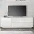 Jining TV Stand with 1 Door 2 Drawers - White, High Gloss