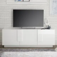 Jining TV Stand with 3 Doors - White, High Gloss