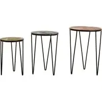 Jishui Round Set of 3 Side Tables - Black, Metal
